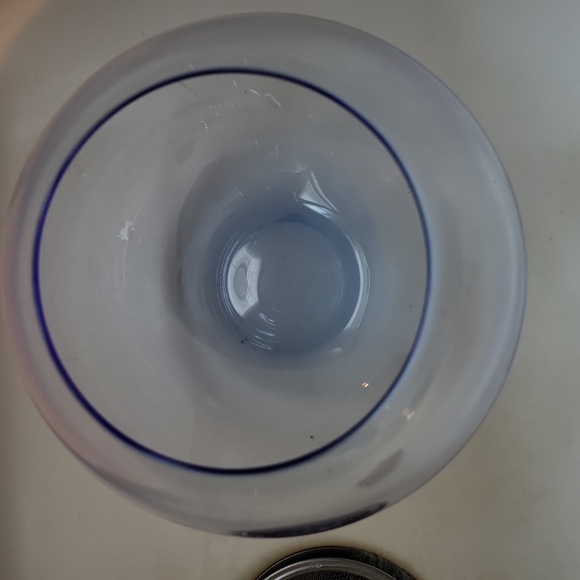 Beautiful Austrian Crystal Light Indigo Blue Round Bowl Vase 6" - Picture 4 of 7